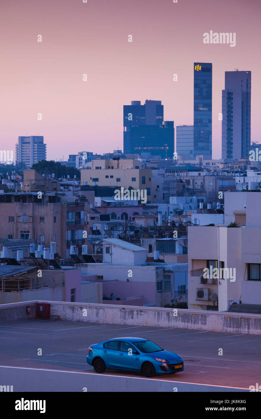 Israel, Tel Aviv, elevated city view from HaYarkon Street, dawn Stock Photo