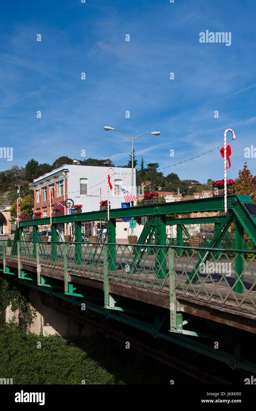 USA, California, Southern California, Arroyo Grande, town bridge Stock Photo