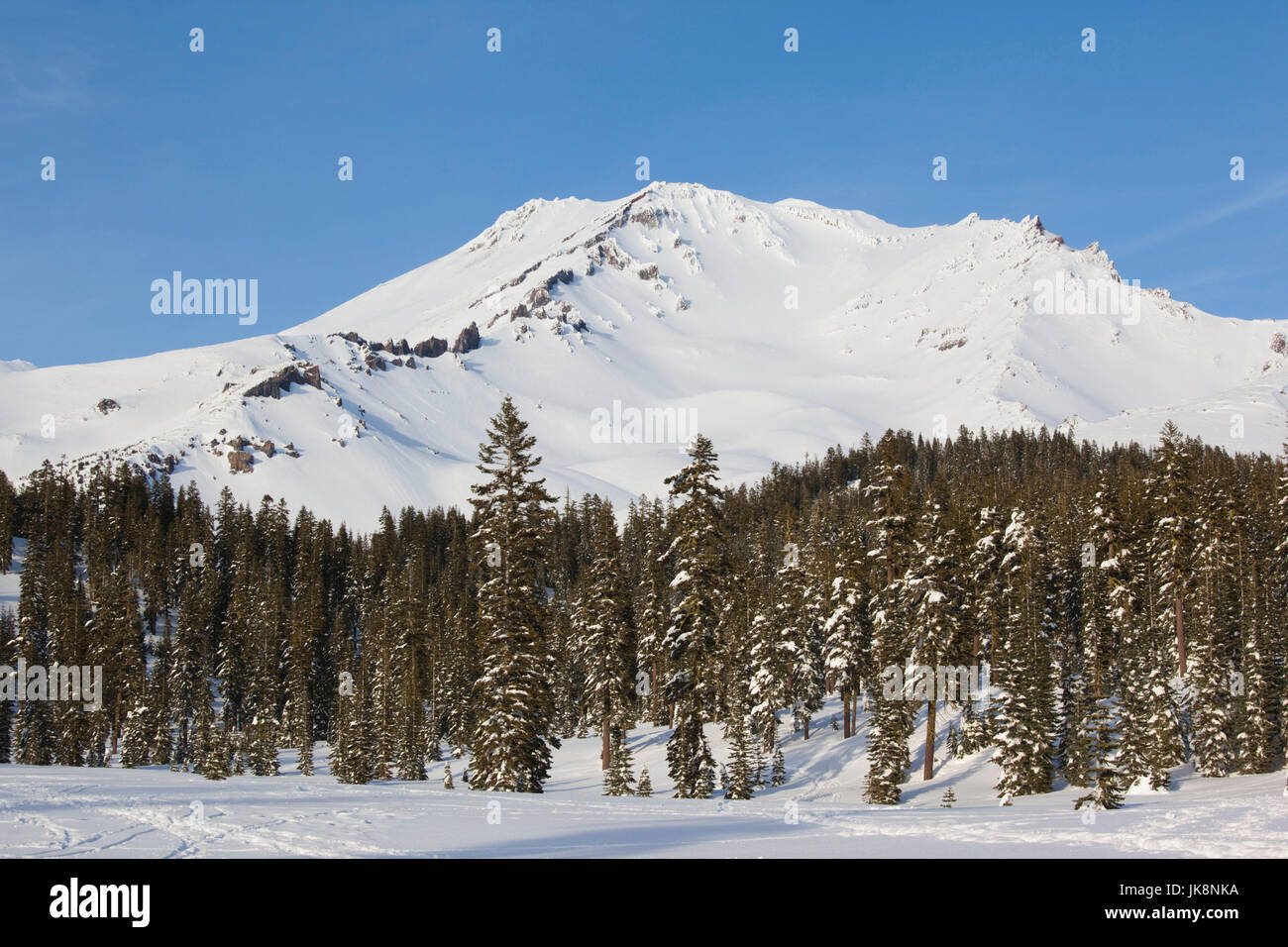 USA, California, Northern California, Northern Mountains, Mount Shasta, view of Mt. Shasta, elevation 14,162 feet Stock Photo