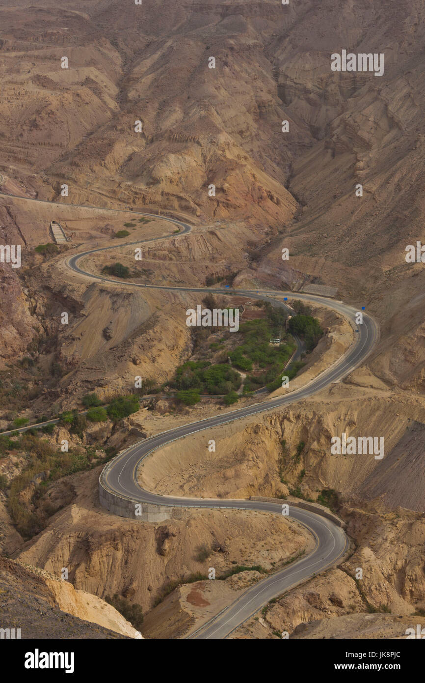 Jordan, The Dead Sea, Wadi Zarqa Ma-In, new road to Mukawir-Machaerus Stock Photo