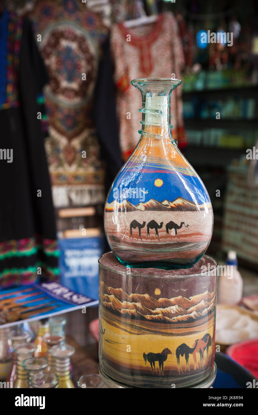 Jordan, Jerash, Jordanian souvenirs, sand art Stock Photo Alamy
