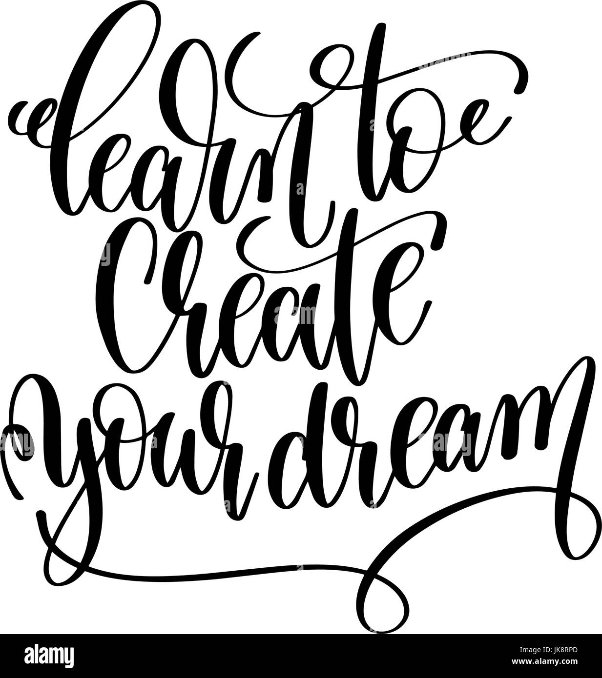 learn to create your dream black and white hand written letterin Stock ...