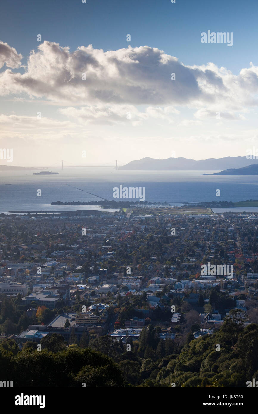 USA, California, San Francisco Bay Area, Berkeley, elevated city vew from Grizzly Peak Stock Photo