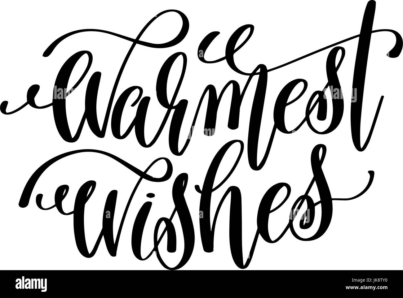 warmest wishes hand lettering inscription to winter holiday  Stock Vector