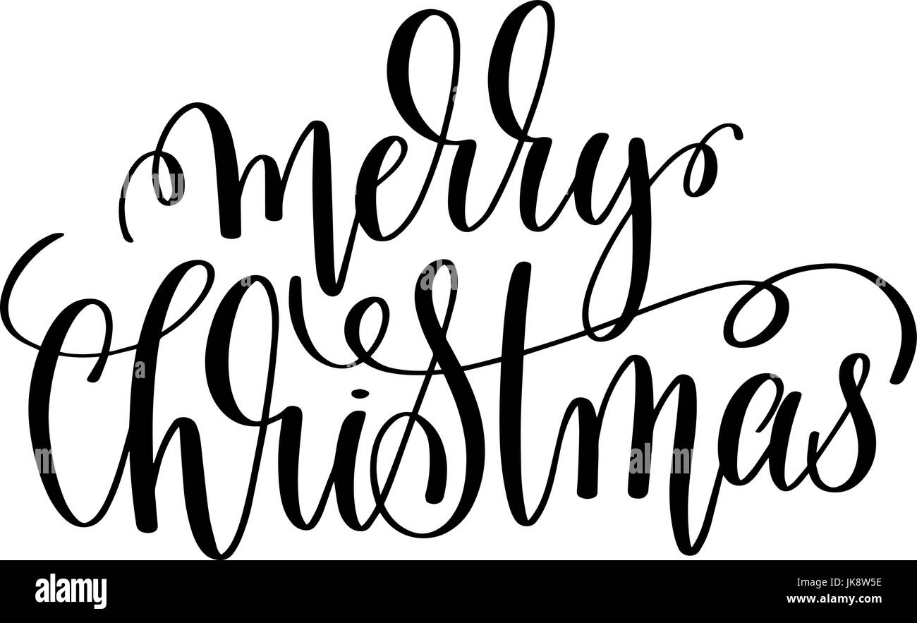 merry christmas hand lettering inscription to winter holiday Stock Vector