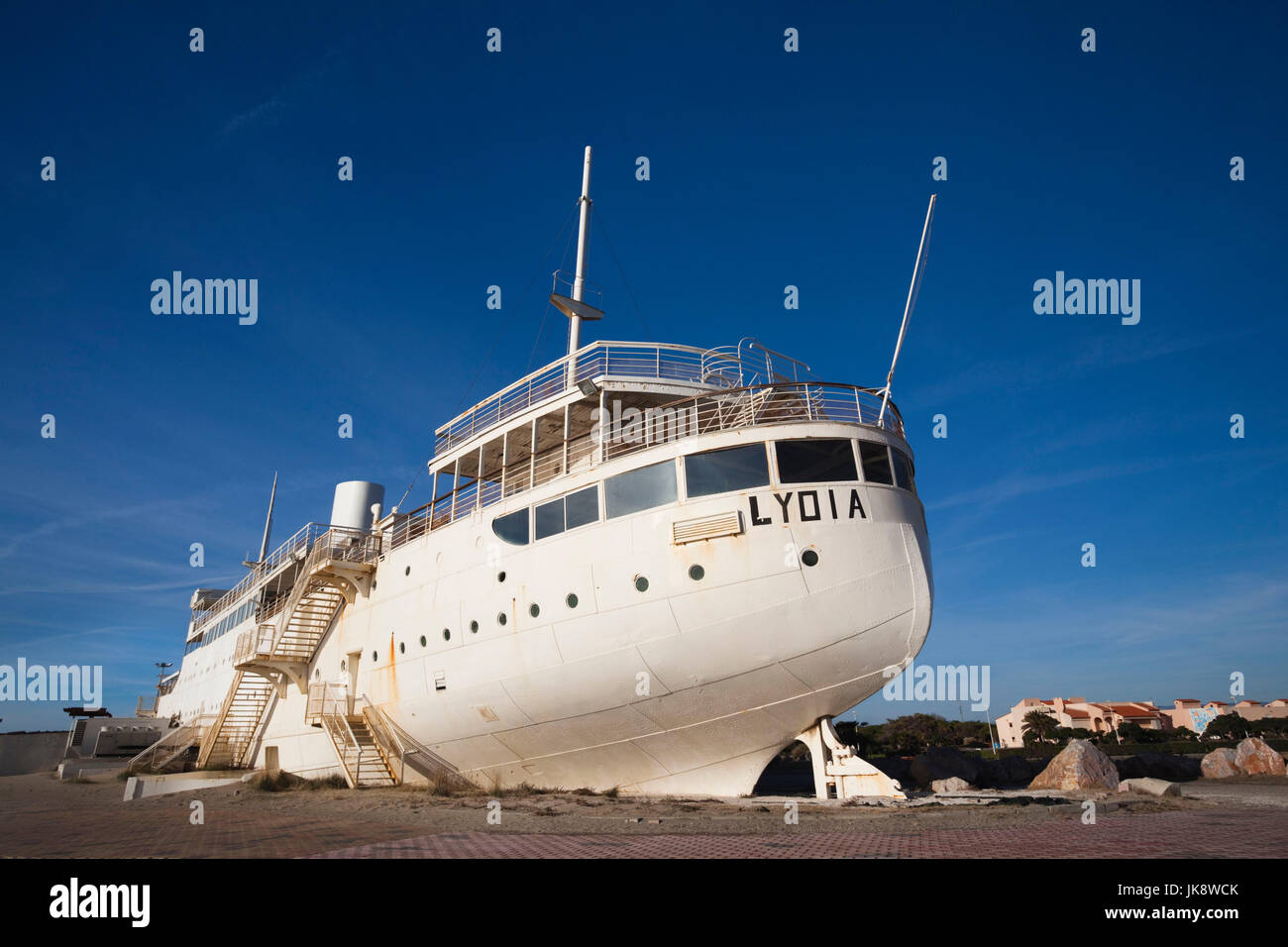 France, Languedoc-Roussillon, Pyrenees-Orientales Department, Port-Barcares, The Lydia, ship-casino Stock Photo