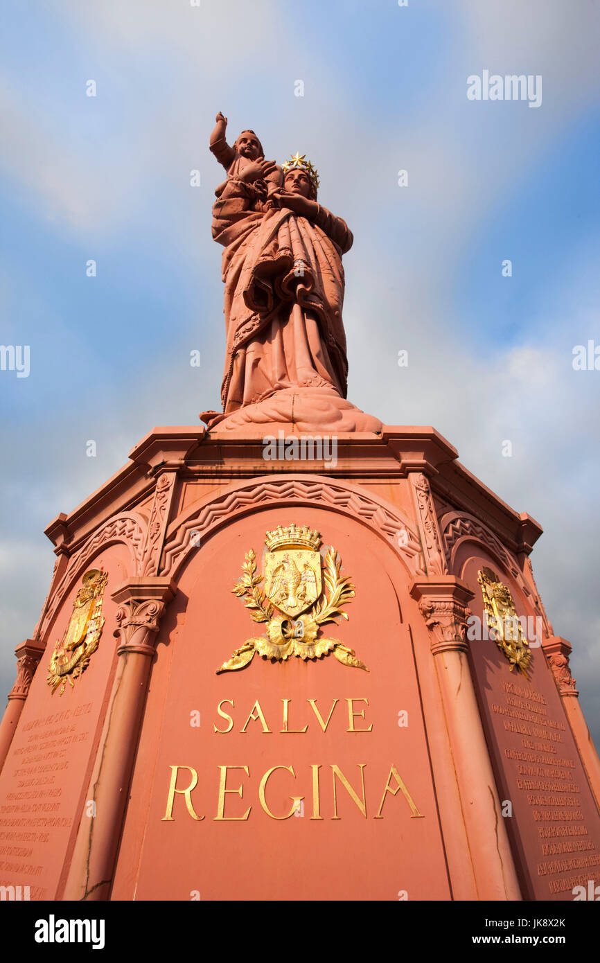 France, Haute-Loire Department, Auvergne Region, Le Puy-en-Velay, Rocher Corneille, statue of Notre-Dame-de-France Stock Photo