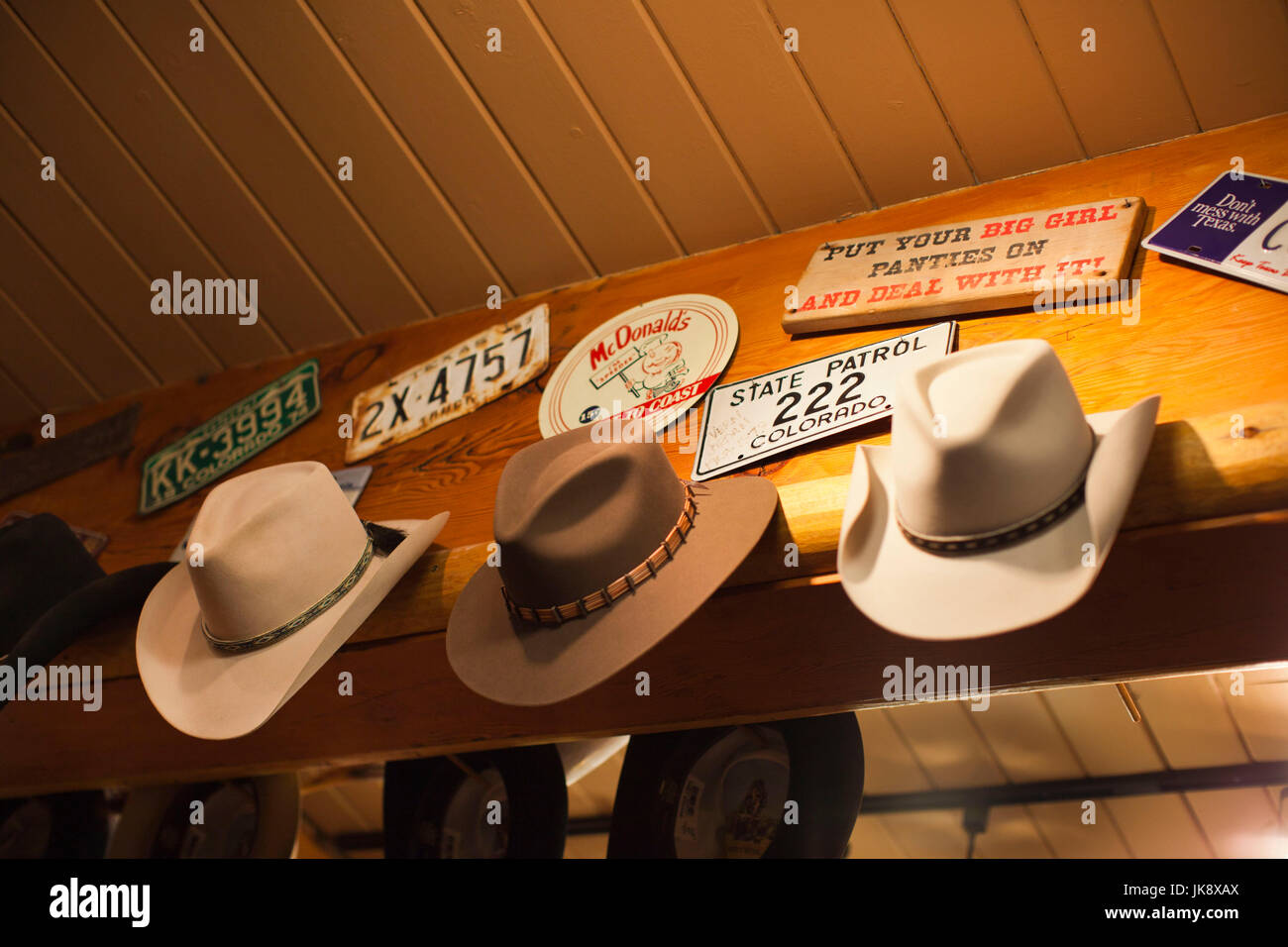 USA, Colorado, Aspen, Cowboy Hats, Kemo Sabe shop Stock Photo - Alamy