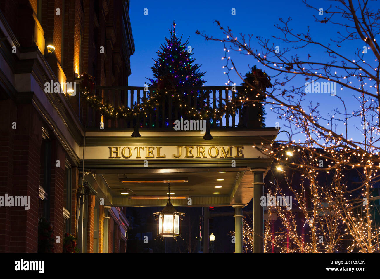 USA, Colorado, Aspen, Hotel Jerome, dawn Stock Photo