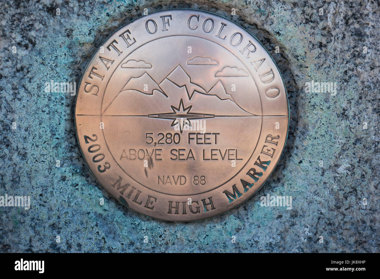 USA, Colorado, Denver, Colorado State Capitol, official Mile High 