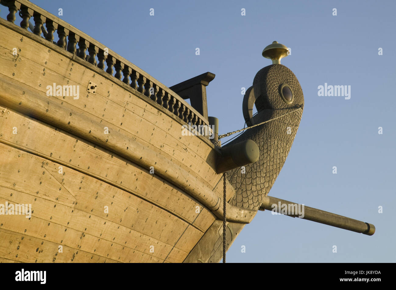 Kuwait, Kuwait Stadt, Al Hashemi Marine Museum, Al Hashemi II, Holzschiff, Detail, Bug Stock