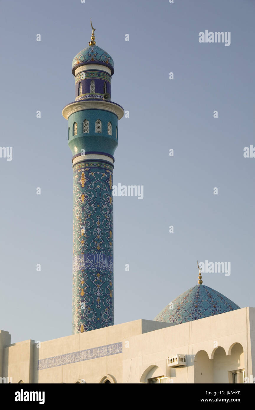 Oman, Maskat, Mutrah, Moschee, Minarett, Stock Photo