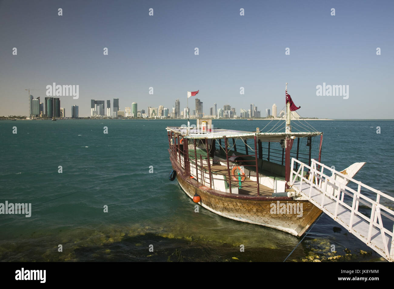 Katar, Doha, Anlegestelle, Doha, Wassertaxi, Stock Photo