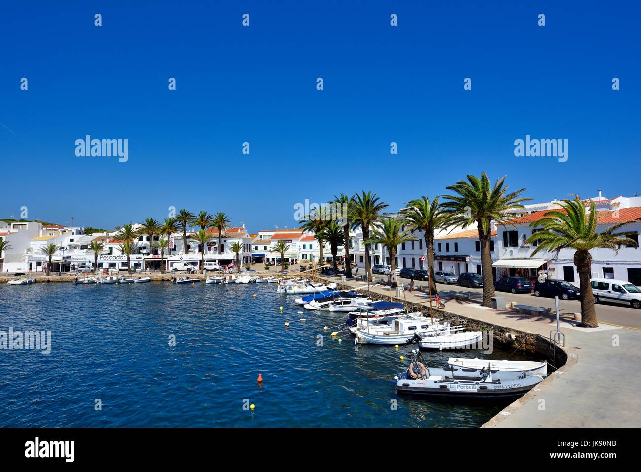 Fornells fishing village menorca minorca Spain Stock Photo