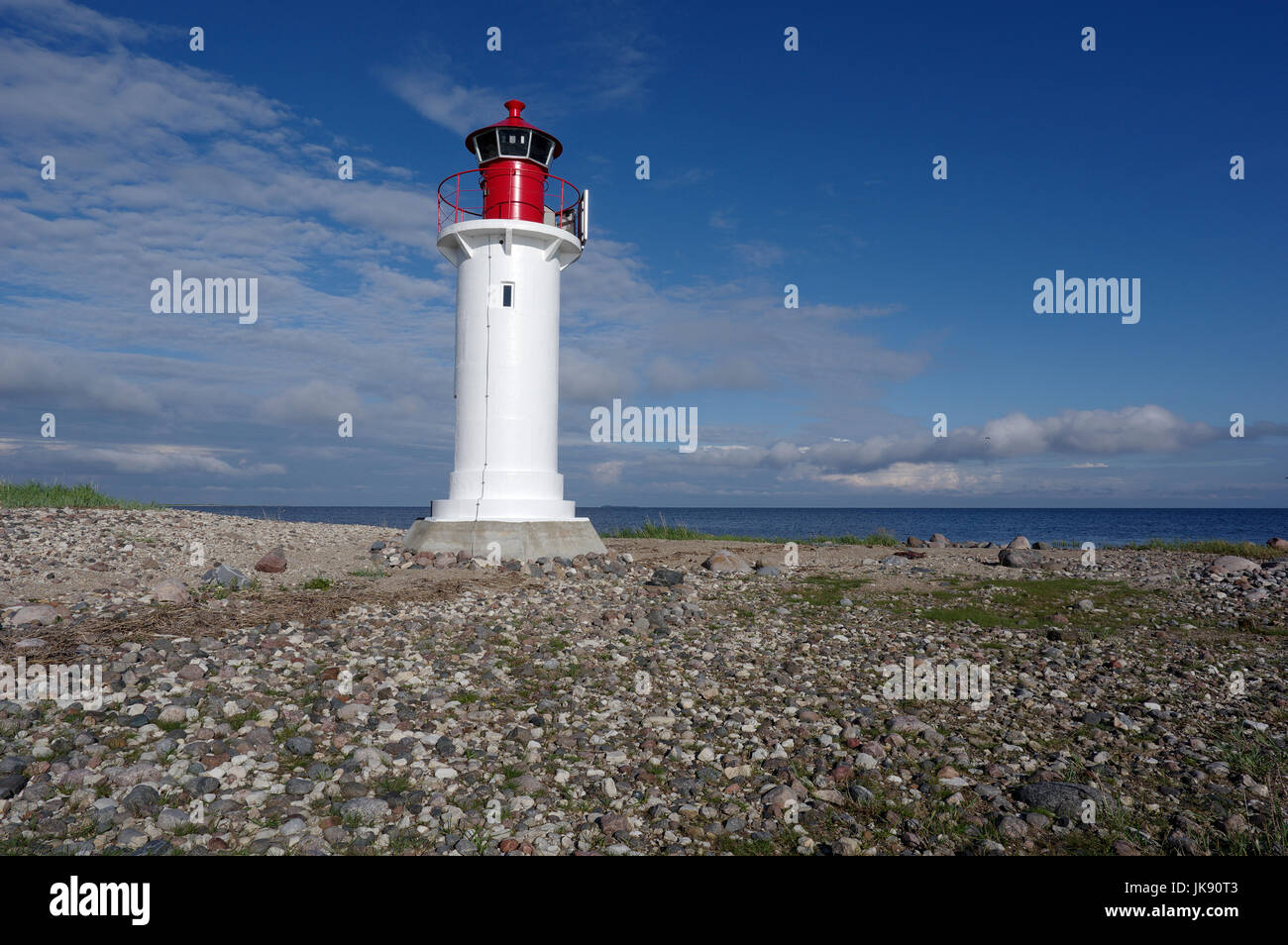 Manija lighthouse in Manija island. Estonia 9th July 2017 Stock Photo