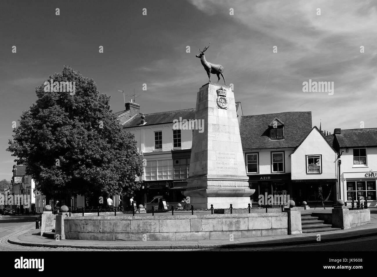 The war memorial in Parliament Square, Hertford town, Hertfordshire County, England, UK Stock Photo