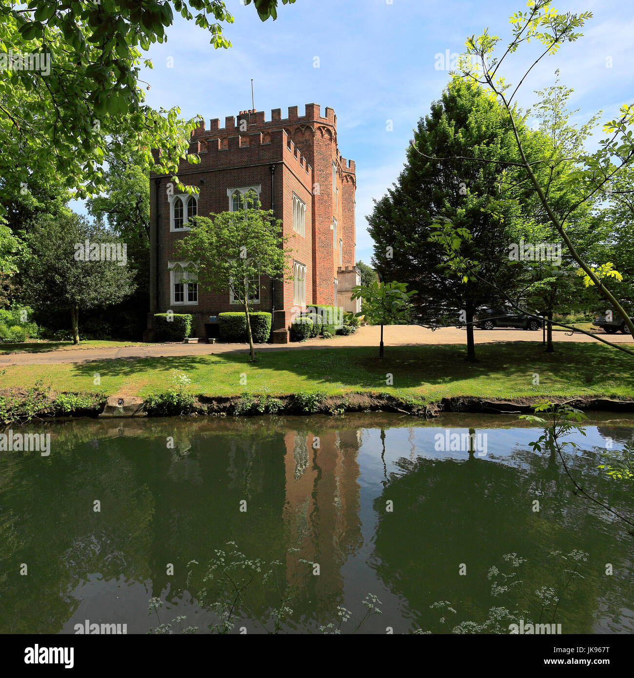 Summer, Castle Gardens and Hertford Castle, Hertford town, Hertfordshire County, England, UK