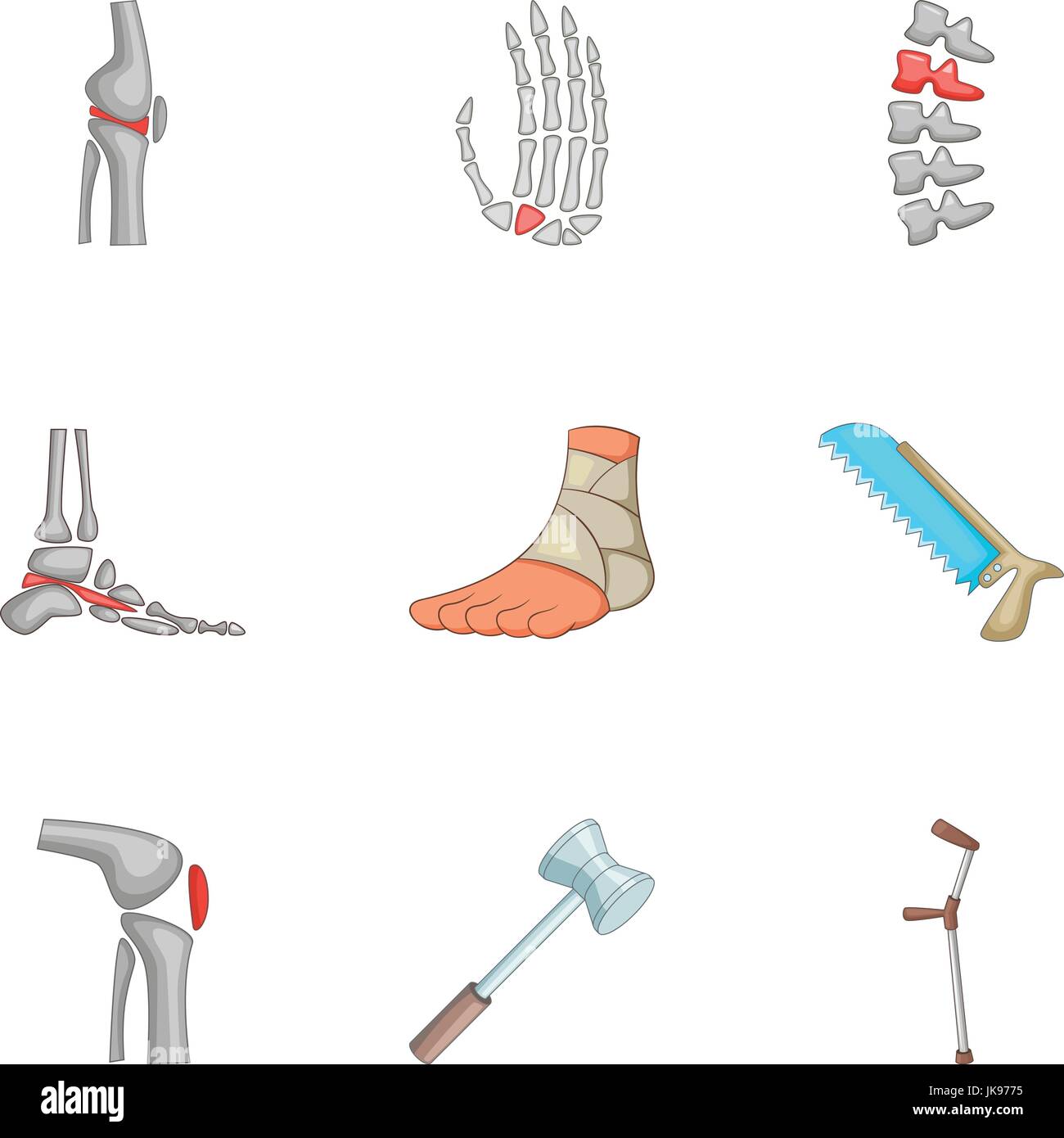 Bones trouble icons set, cartoon style Stock Vector Image & Art - Alamy