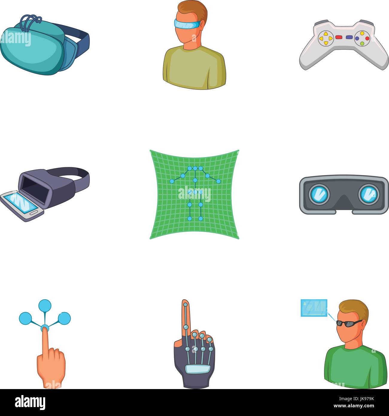 VR icons set, cartoon style Stock Vector Image & Art - Alamy