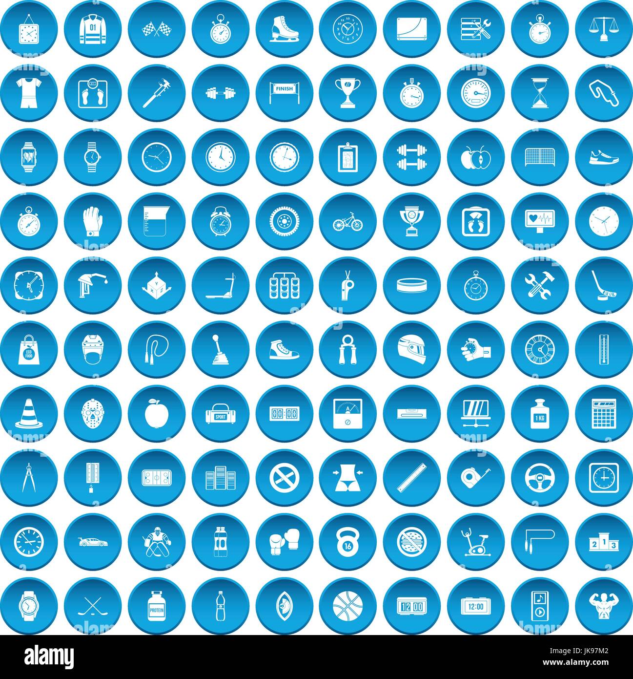 100 stopwatch icons set blue Stock Vector Image & Art - Alamy