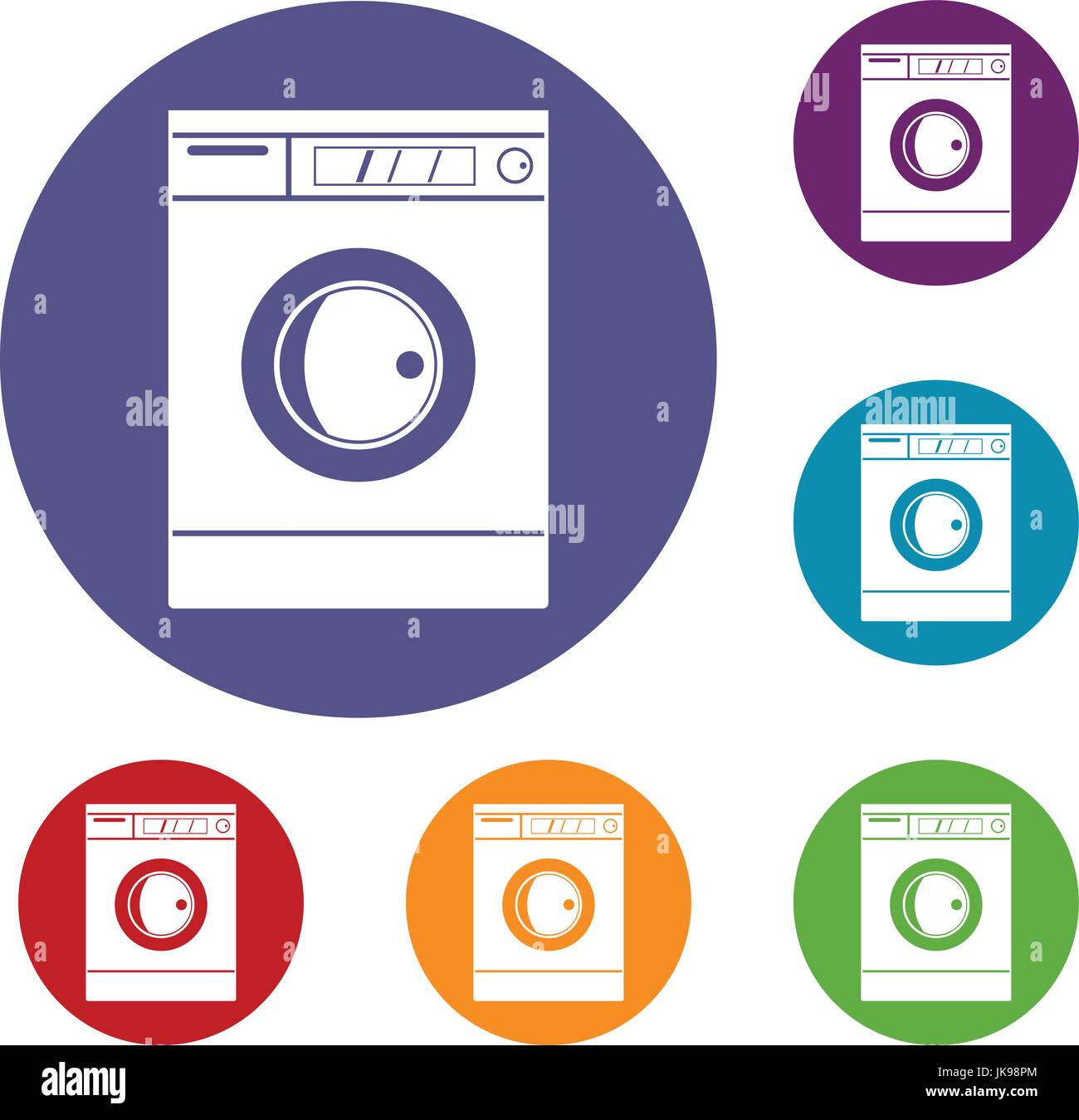 Washing machine icons set Stock Vector