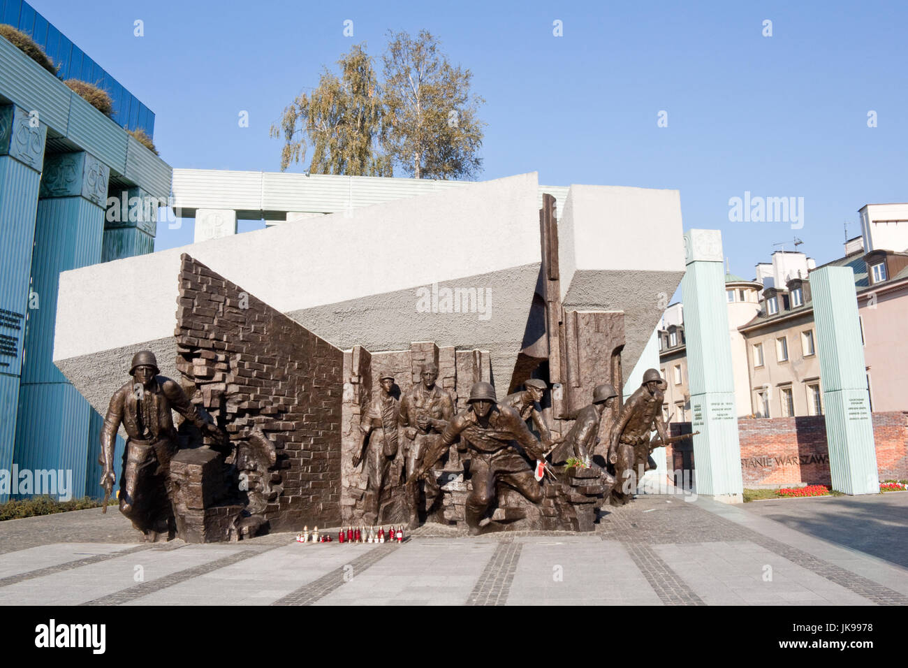 Warsaw, Poland - October 4, 2014: Monument dedicated to Warsaw uprising of 1944. Created by Wincenty Kucma and Jacek Budyn. Stock Photo