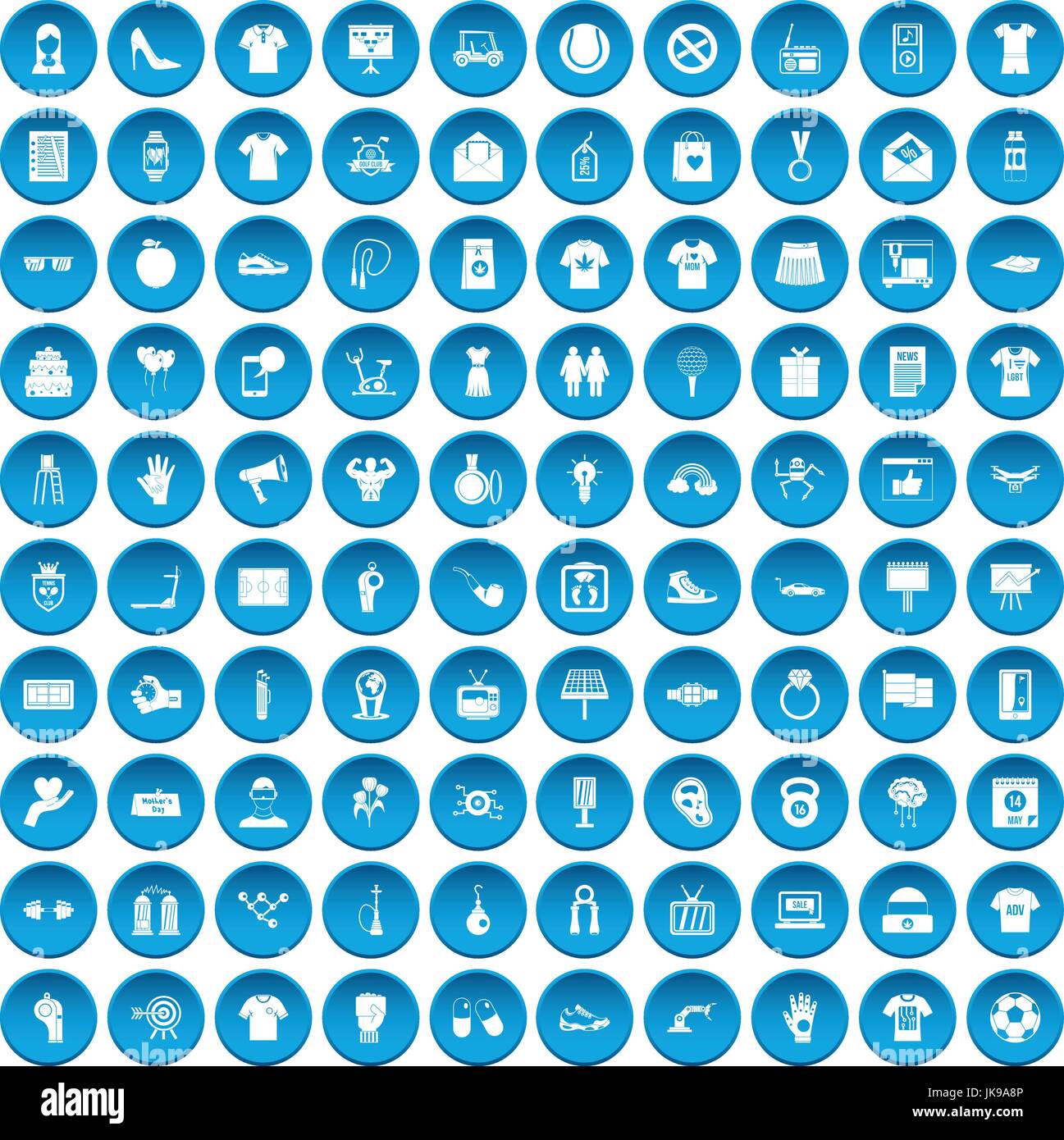 100 t-shirt icons set blue Stock Vector Image & Art - Alamy