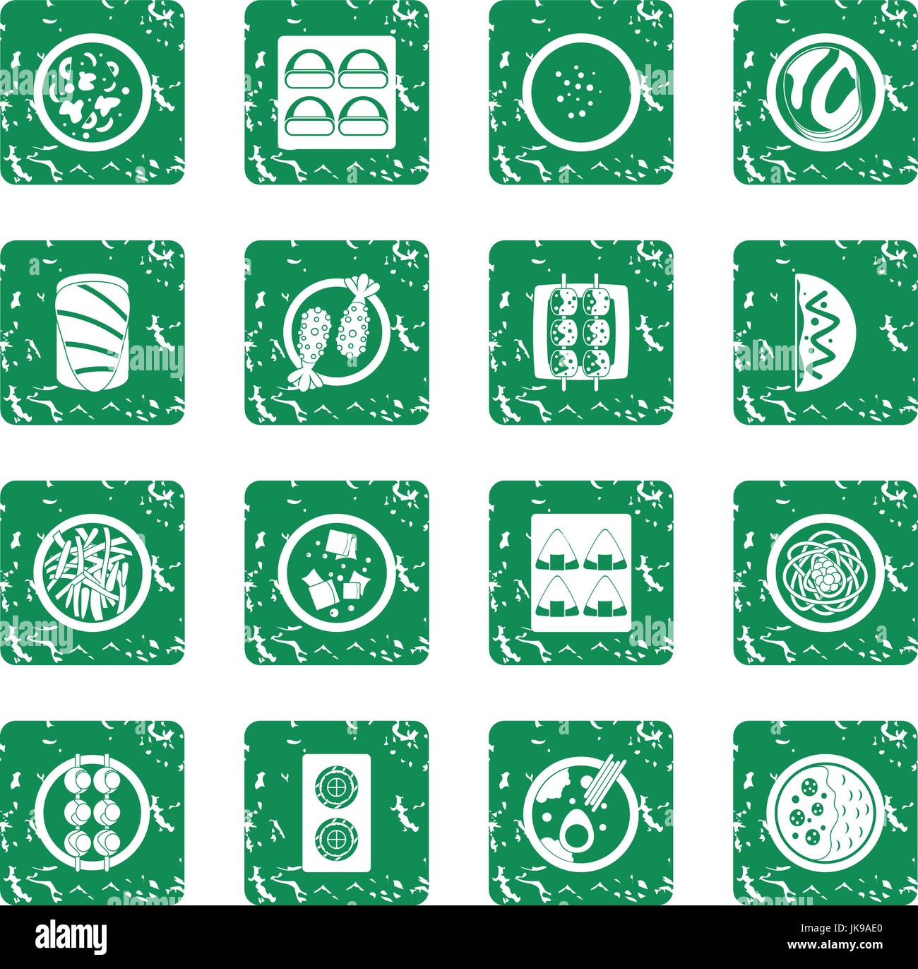 Japan food icons set grunge Stock Vector Image & Art - Alamy