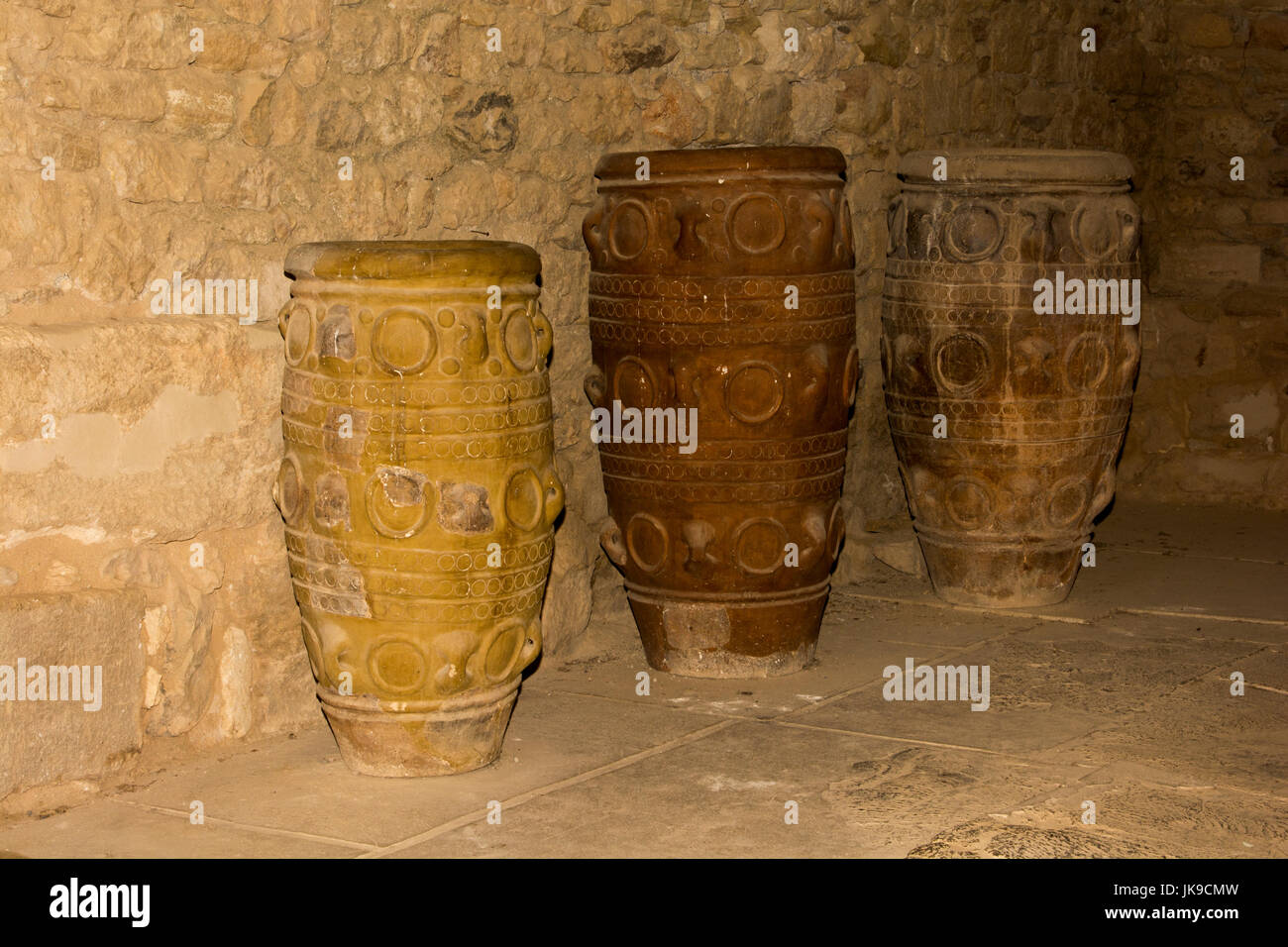 The Palace of Knossos was the ceremonial and political centre 0f the Minoan civilization and culture. Discovered in 1878 it was excavated and restorat Stock Photo