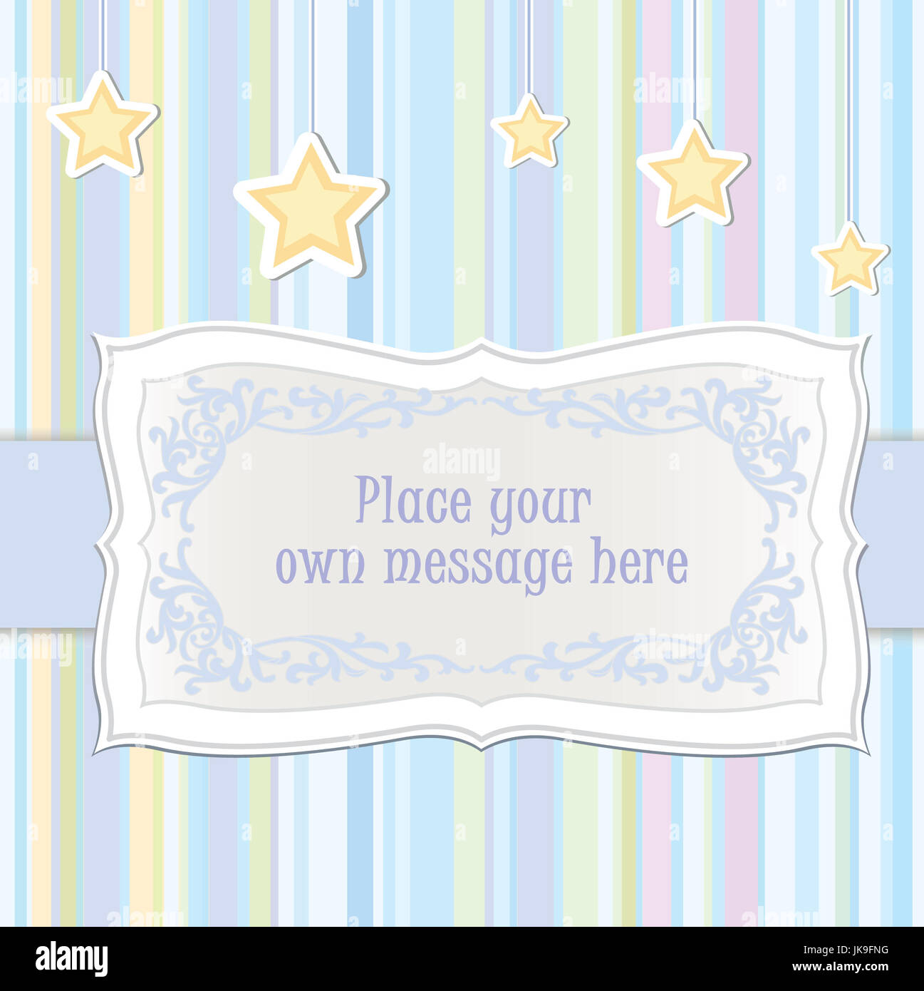 Baby toy lacy frame. Greeting card decor. Kids holiday background Stock  Photo - Alamy