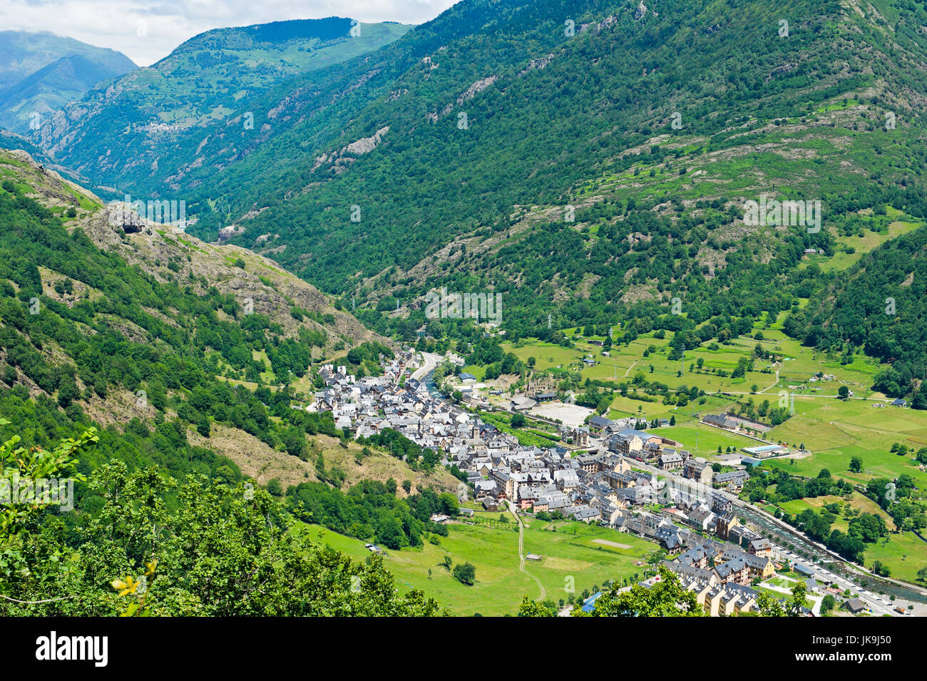 Bossòst, Pyrenean village, Aran Valley, province of Lleida, Catalonia, Northern Spain. Stock Photo