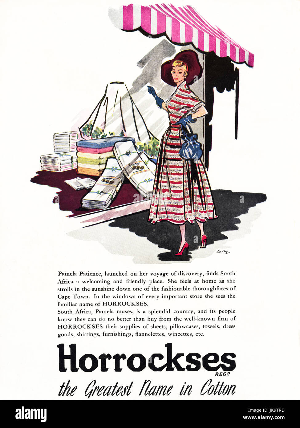 1950s original old vintage advertisement advertising Horrockses cotton  fabrics in magazine circa 1950 Stock Photo - Alamy