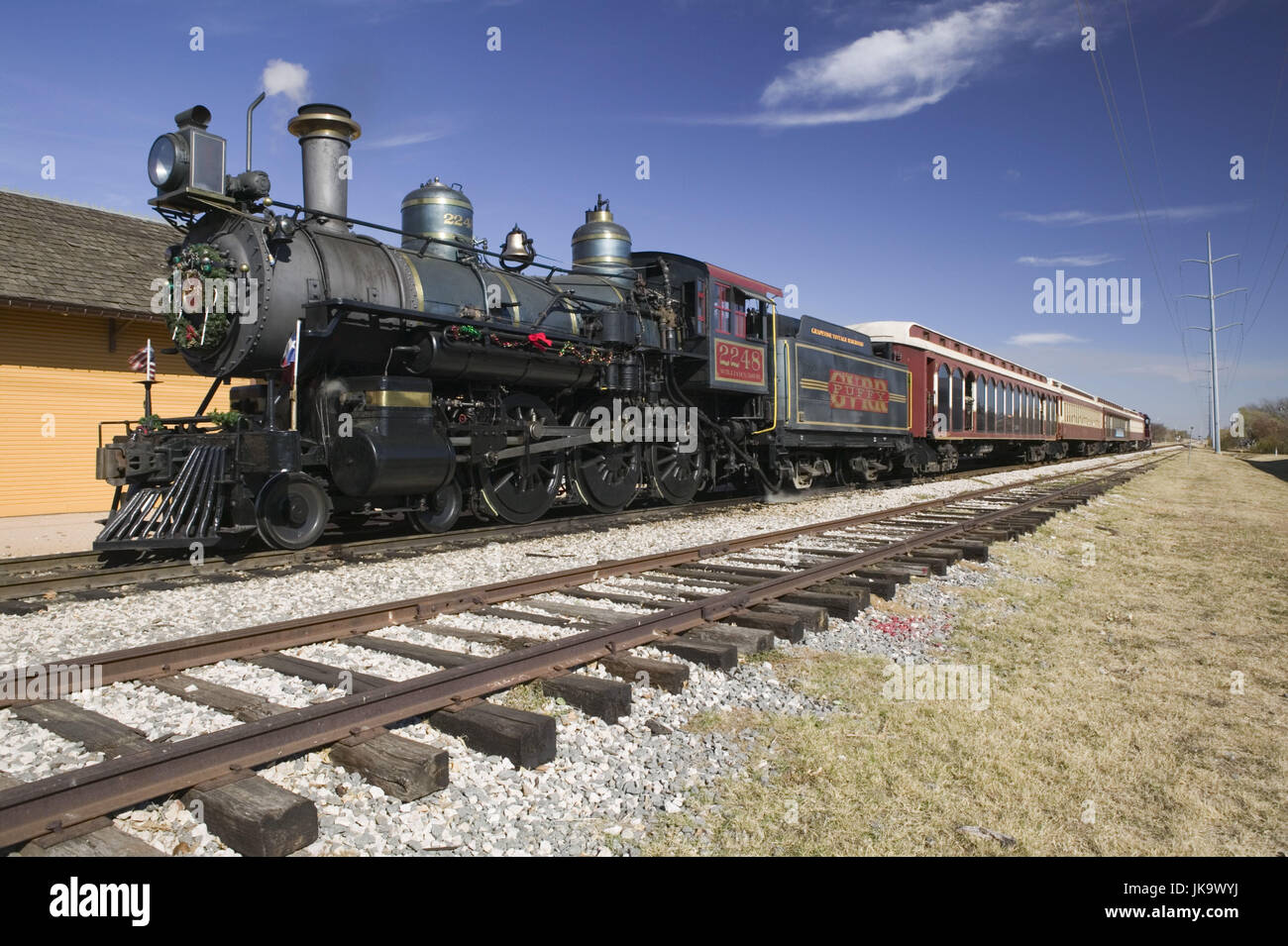 USA, Texas, Dampflokomotive, Schienenverkehr Stock Photo