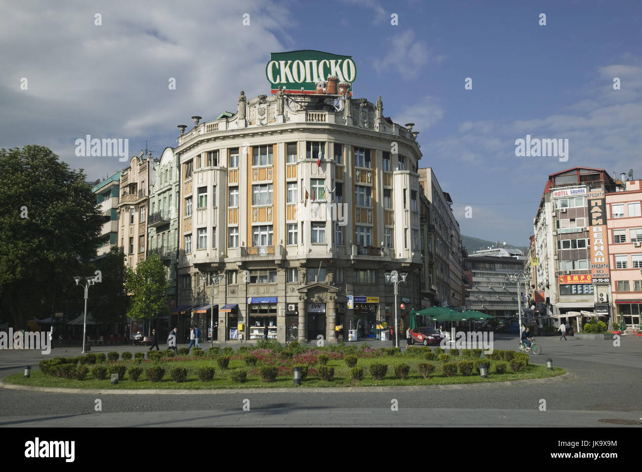 Mazedonien, Skopje, Zentrum, Hauptplatz, 'Plostad Makedonija', Morgens, Stock Photo