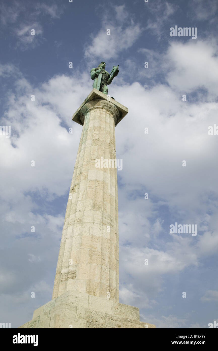 Serbien, Belgrad, Festung Kalemegdan, Säule, Statue, Touristen, Stock Photo