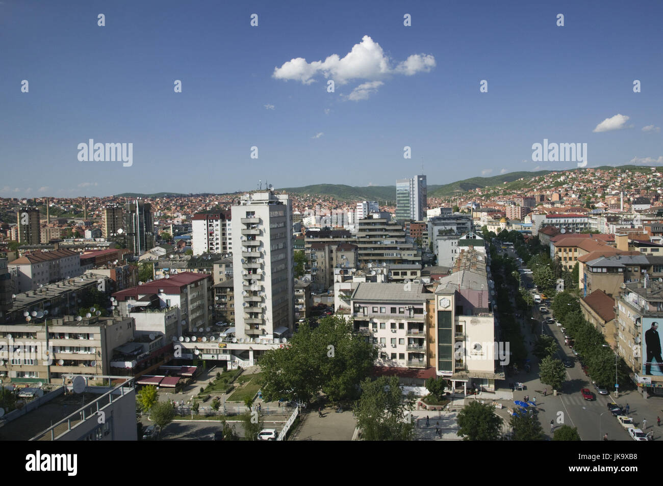 Kosovo, Prishtina, Stadtzentrum, Übersicht, Mutter-Theresa-Bulevard, Stock Photo