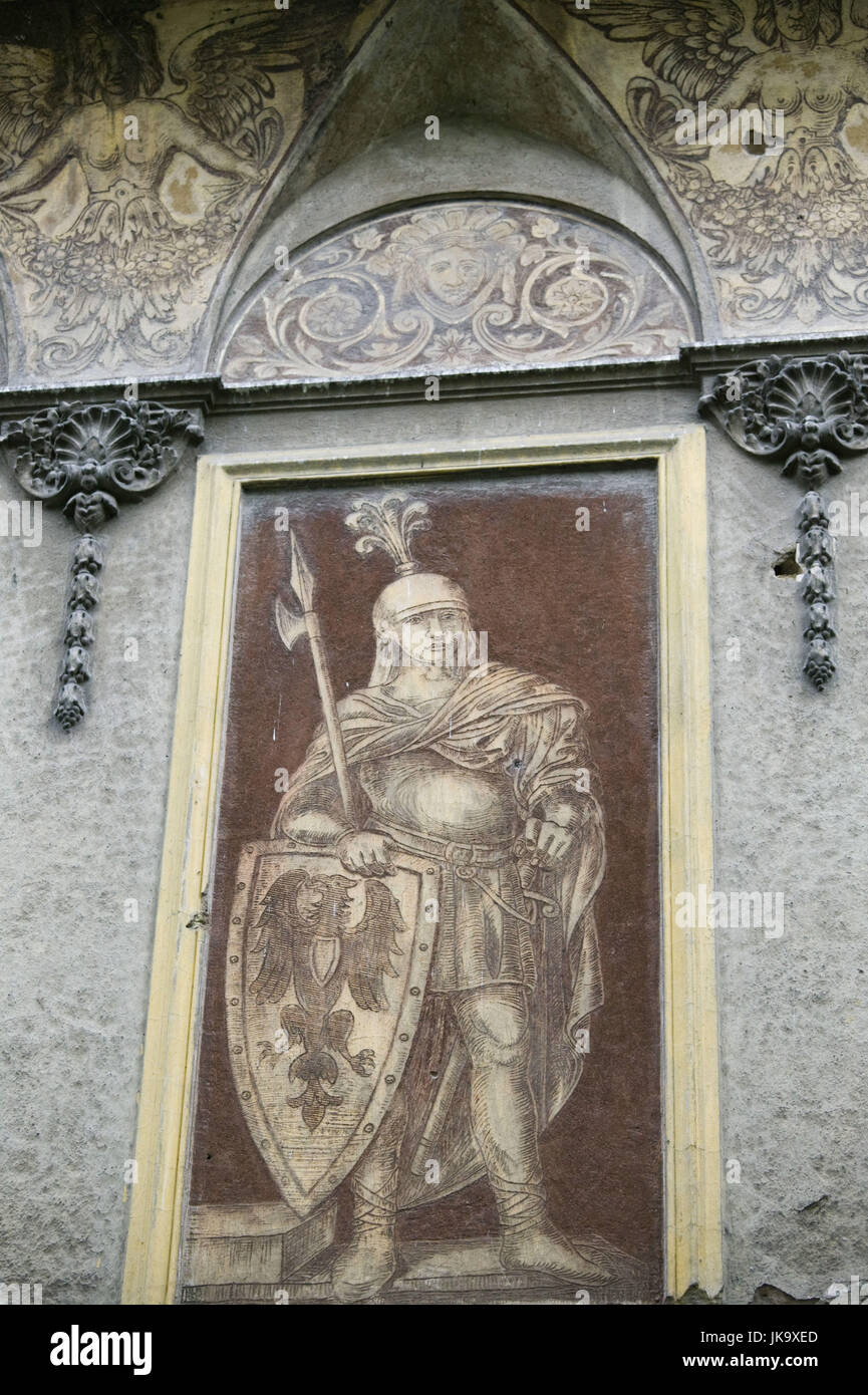 Bosnien-Herzegowina, Sarajevo, Skenderija Zentrum, Fassade, Detail, Fresko, historisch, Stock Photo