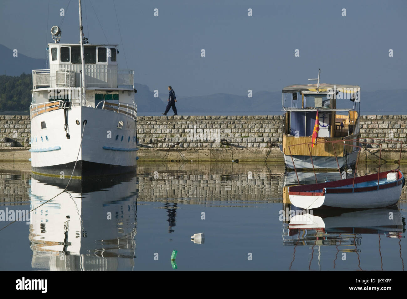 Mazedonien, Ohrid, Hafen, Ausflugsboote, Stock Photo