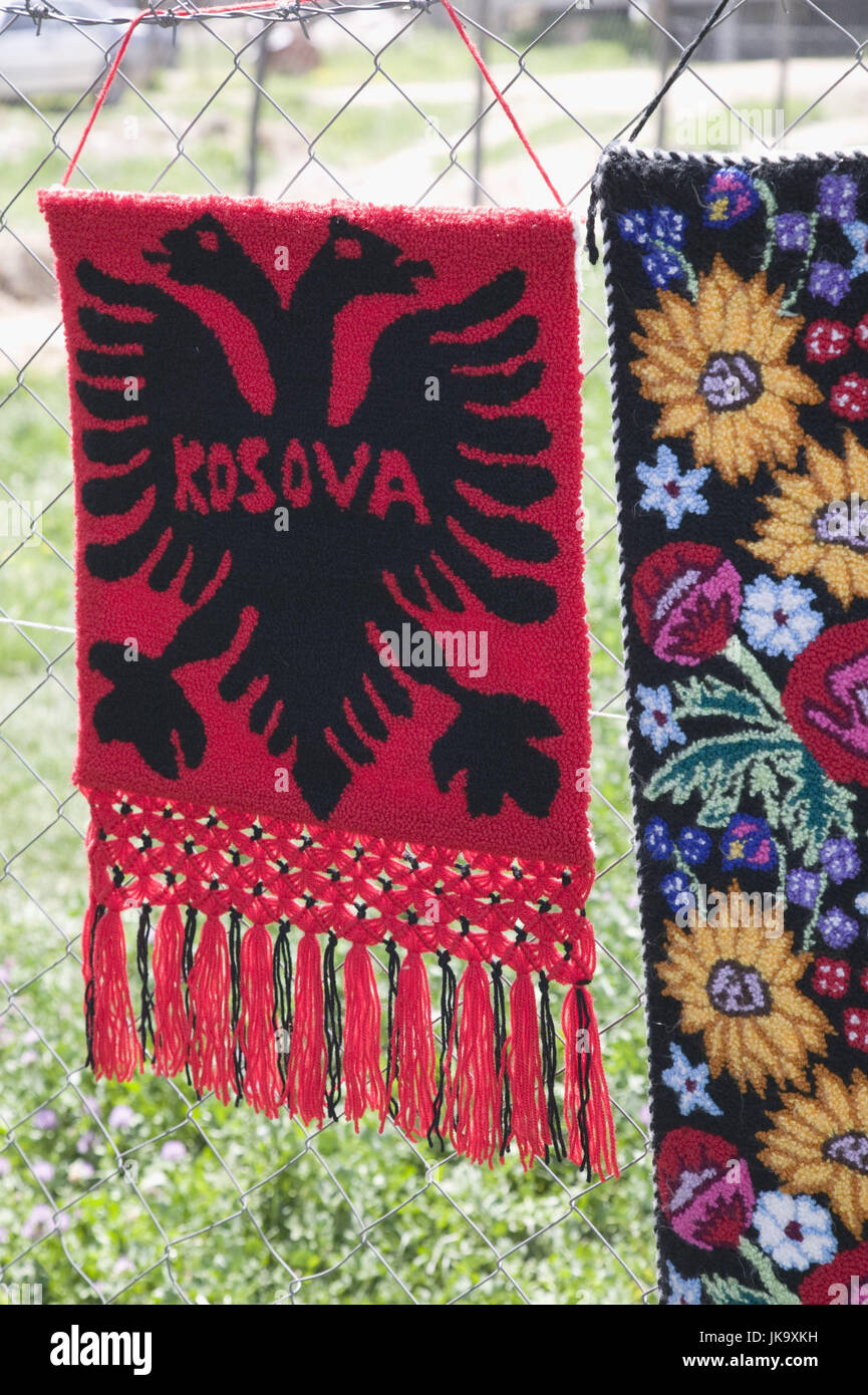 Kosovo, Pec, Souvenirs, Wandbehang, Wappen, albanisch, Stock Photo