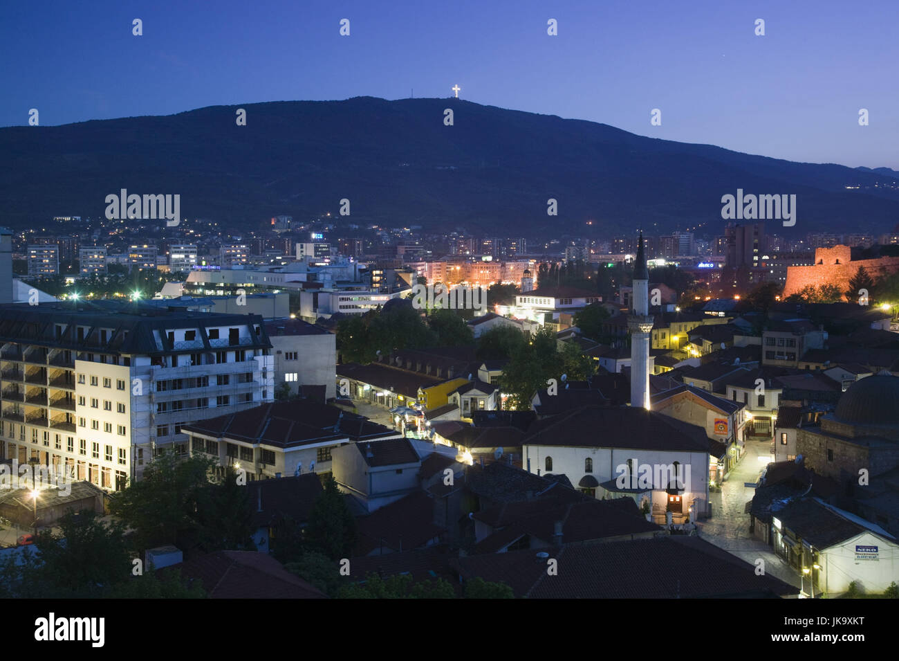 Mazedonien, Skopje, Carsija, Altstadt, Übersicht, Abend, Stock Photo
