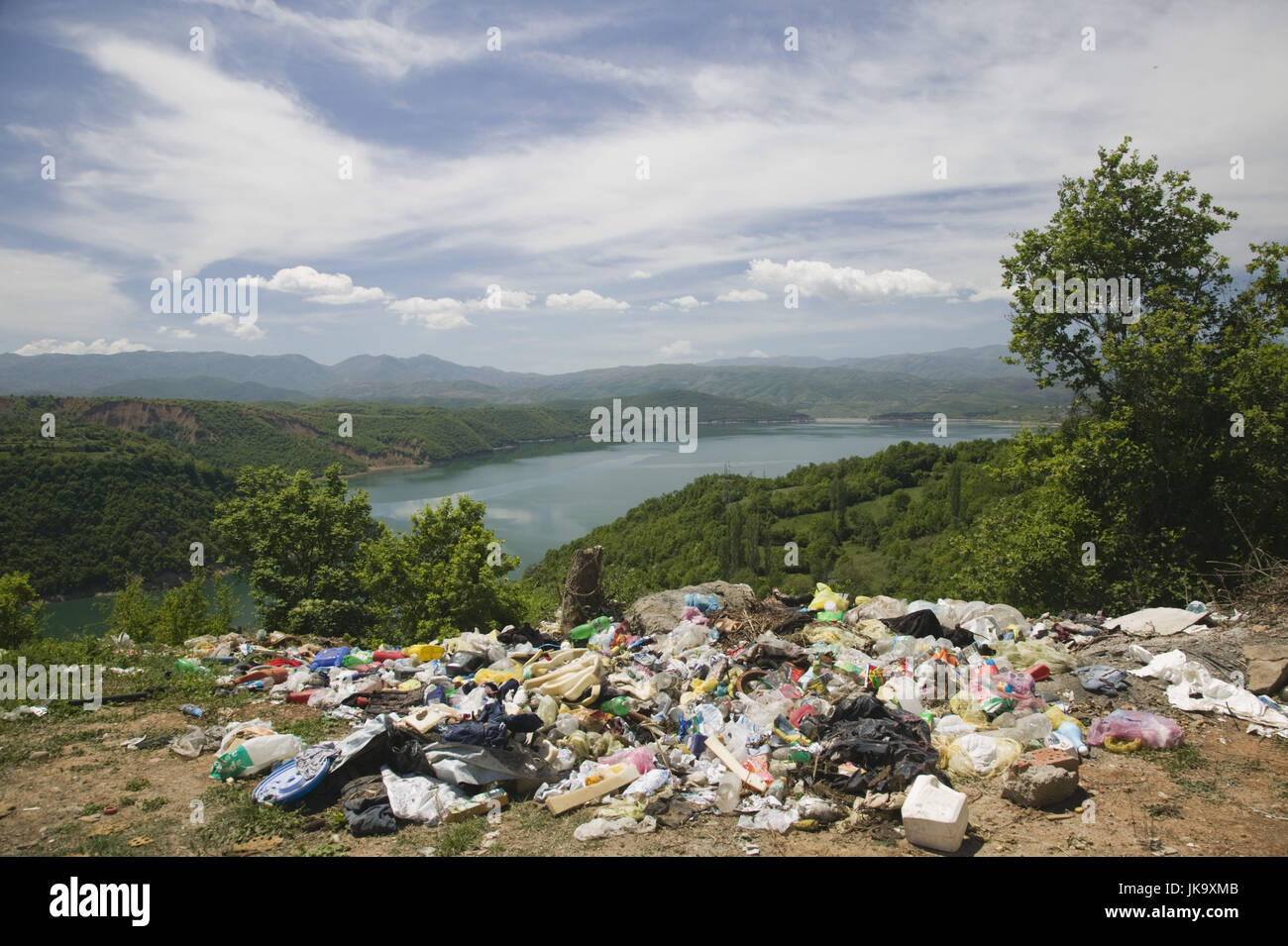 Mazedonien, Debar-See, Stausee, Landschaft, Natur, Abfall, Stock Photo