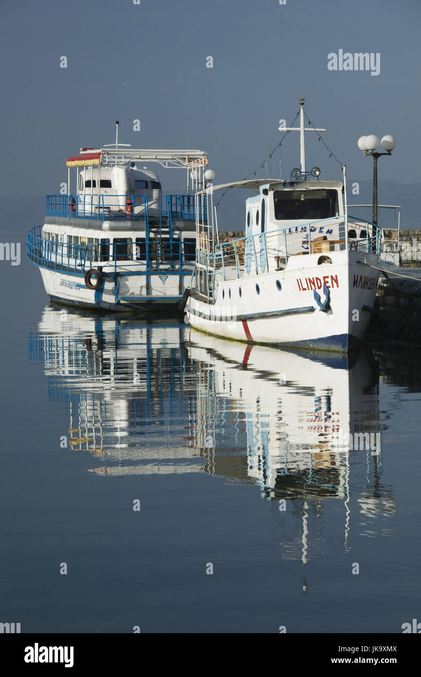Mazedonien, Ohrid, Hafen, Ausflugsboote, Stock Photo