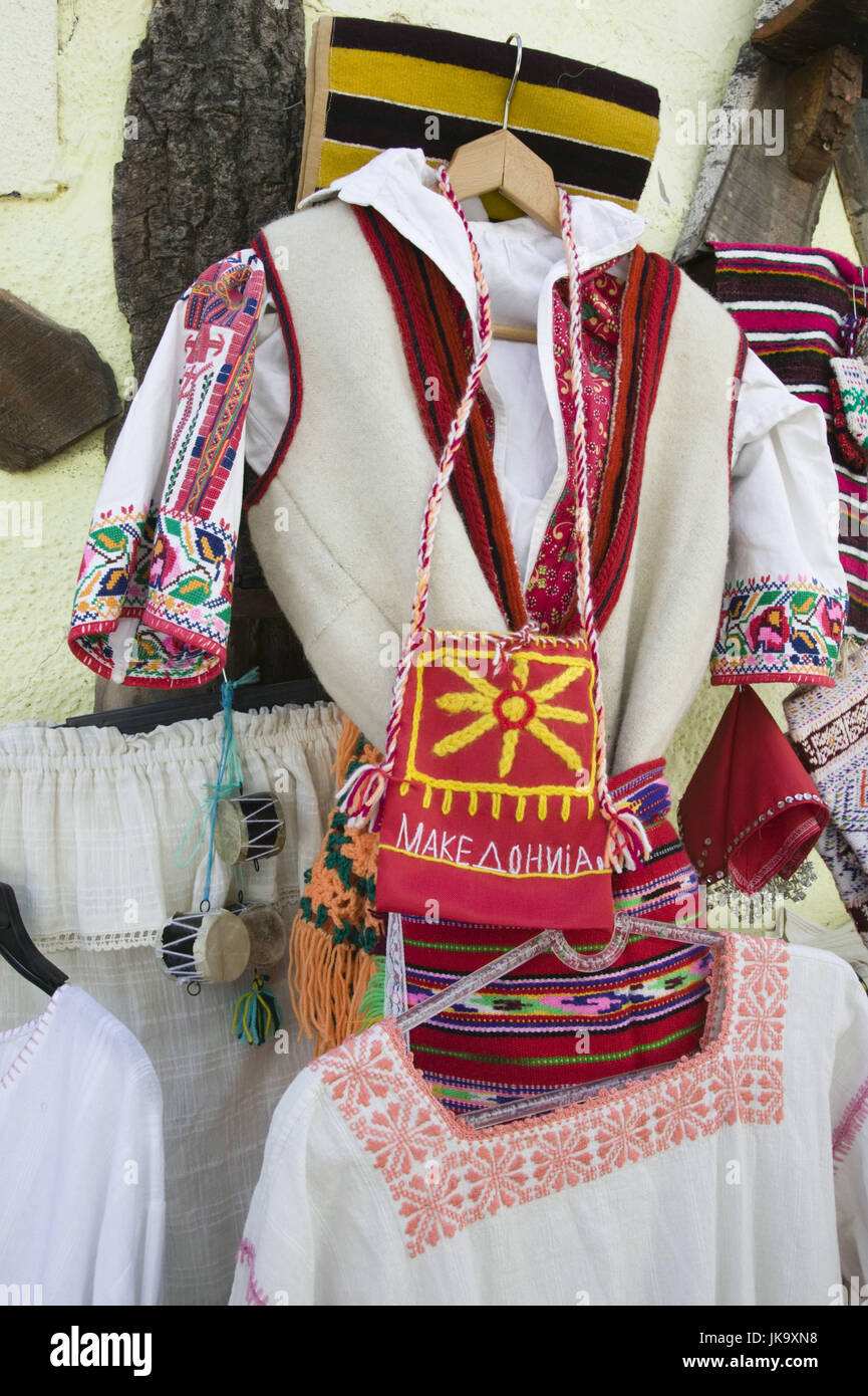 Mazedonien, Ohrid, Souvenirgeschäft, Kleidung, traditionell, makedonisch, Stock Photo