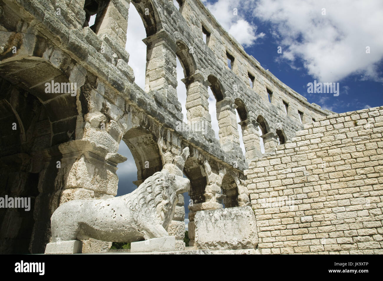 Kroatien, Istrien, Pula, römisches Amphitheater, Detail, Stock Photo