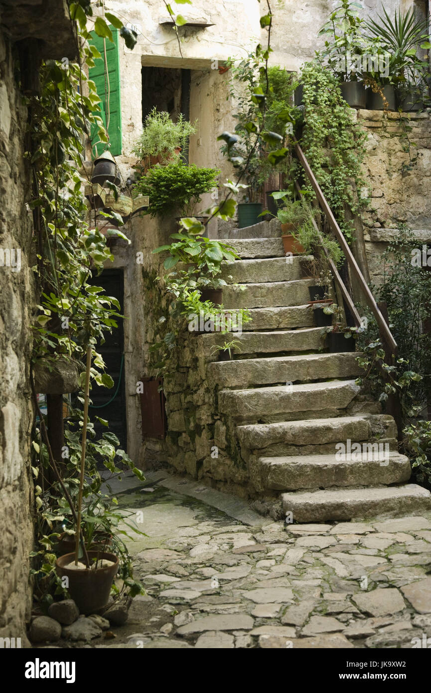 Kroatien, Istrien, Rovinj, Altstadt, Treppe, Stock Photo