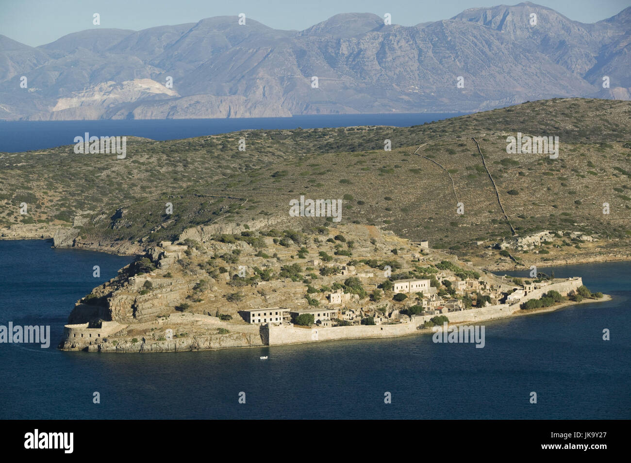 Griechenland, Kreta, Plaka, Insel Spinalonga, Übersicht Stock Photo - Alamy