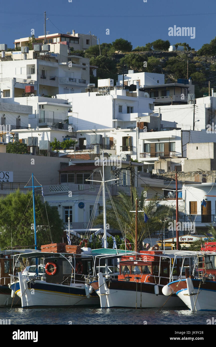 Griechenland, Kreta, Elounda, Hafen, Morgens, Stock Photo