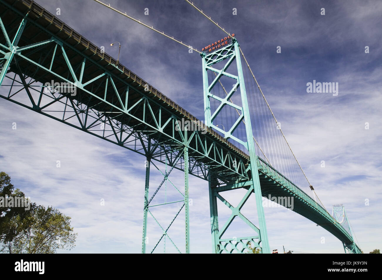 Kanada, Ontario, Windsor, Ambassador Bridge,    Nordamerika, Reiseziel, Sehenswürdigkeit, Brücke, Brückenarchitektur, Architektur, Konstruktion, Ambadssador-Brücke, Hängebrücke, Stock Photo