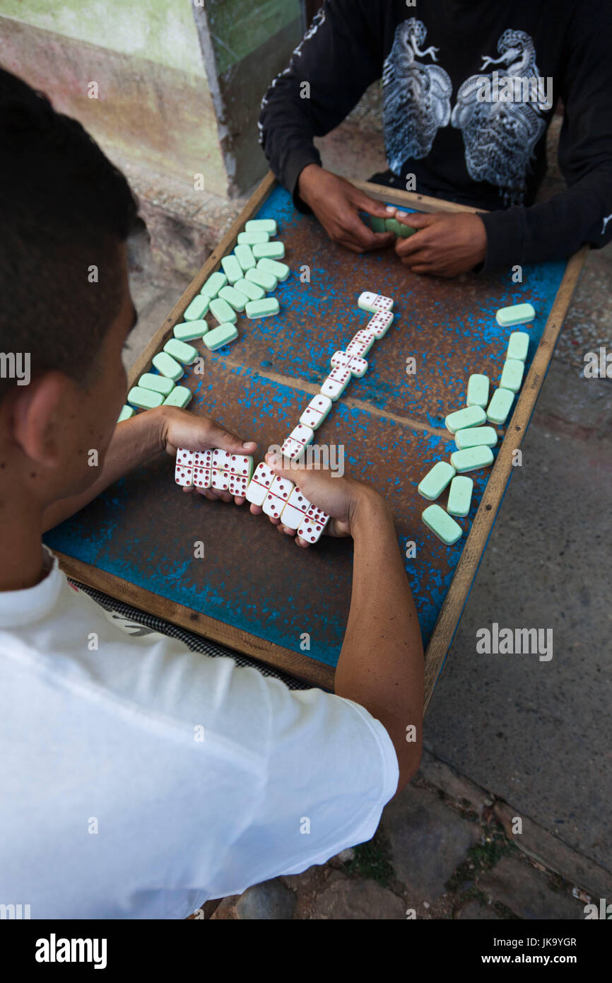Cuba, Sancti Spiritus Province, Trinidad, game of dominoes Stock Photo