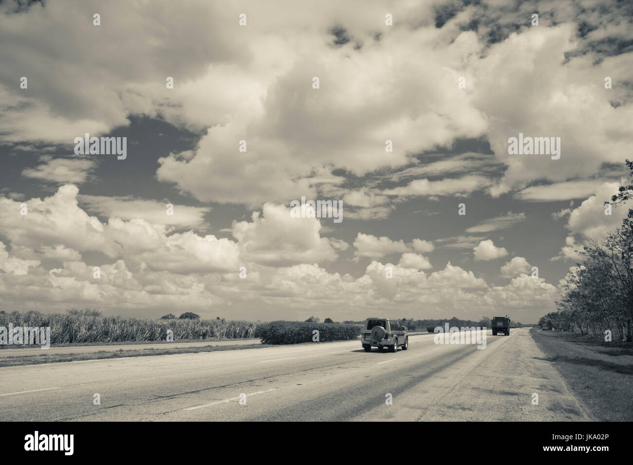Cuba, Matanzas Province, Jaguey Grande, Autopista Nacional highway Stock Photo